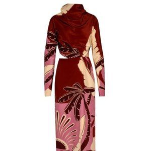 Johanna Ortiz Strangers Together Silk Midi Dress Sz 4/6